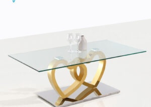 gold and glass coffee table