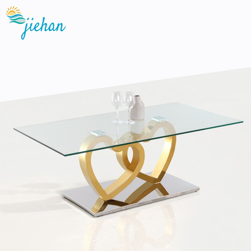 gold and glass coffee table