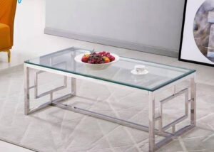 chrome glass coffee table