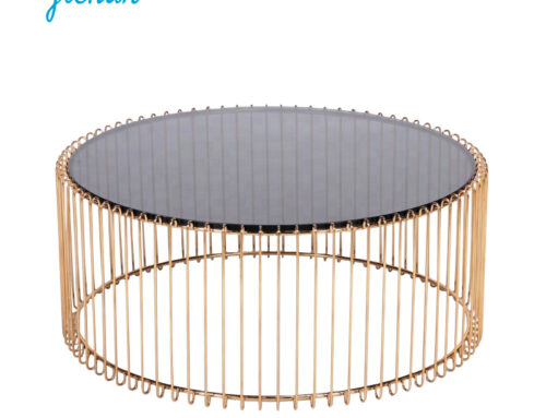 Gold glass coffee table for living room