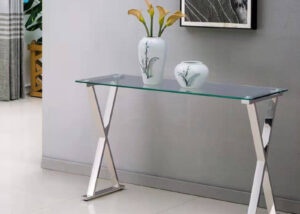 glass console tables