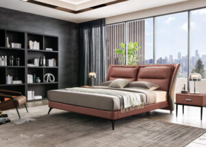 china leather bed